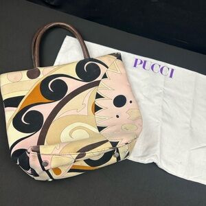 Emilio Pucci Artistic Swirl Tote in Pink and Brown